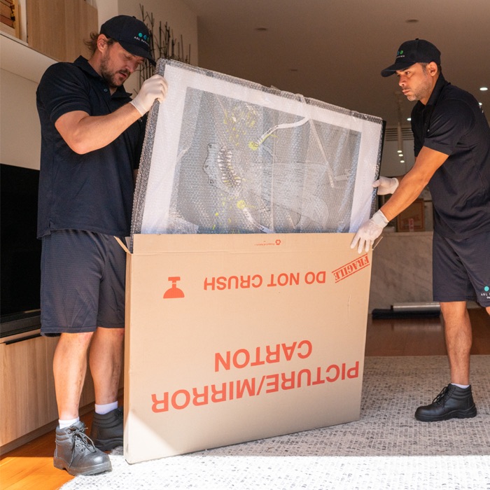 Careful artwork packing